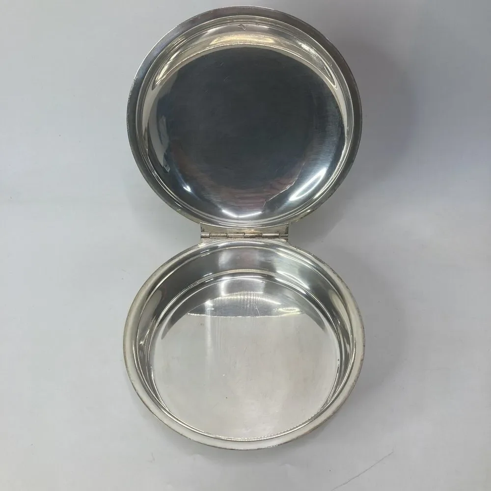 Vtg Sheffield Silver Plated Silent Butler Crumb Catcher EPC 300 Stallion‎ on Lid